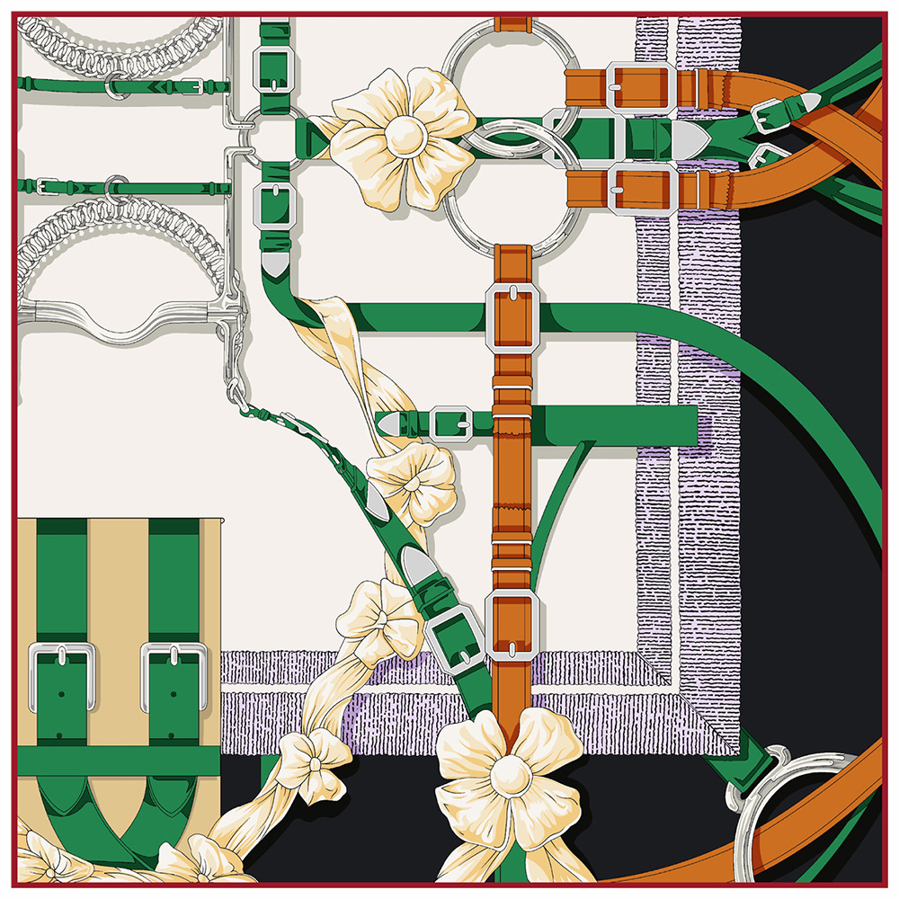 Silk Scarf Square - 90cm New Design Belt Twill Silk