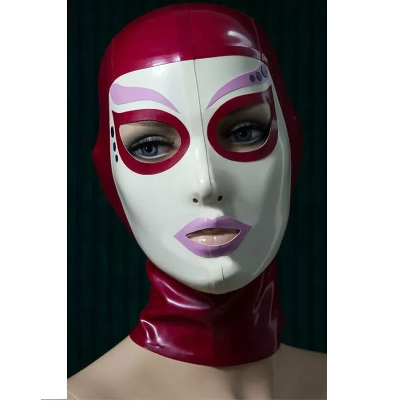 Women'S Red Accessories - Sexy Rose Red Latex Hood Rubber