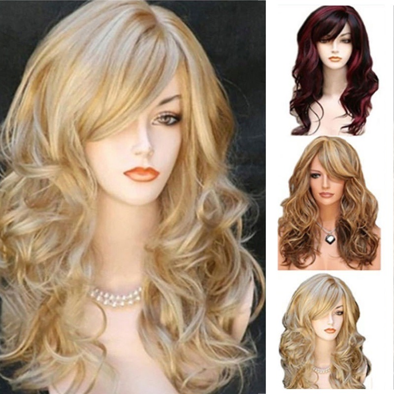 Women'S Accessories Clothing - Woman Fluffy Big Wave Long Hair