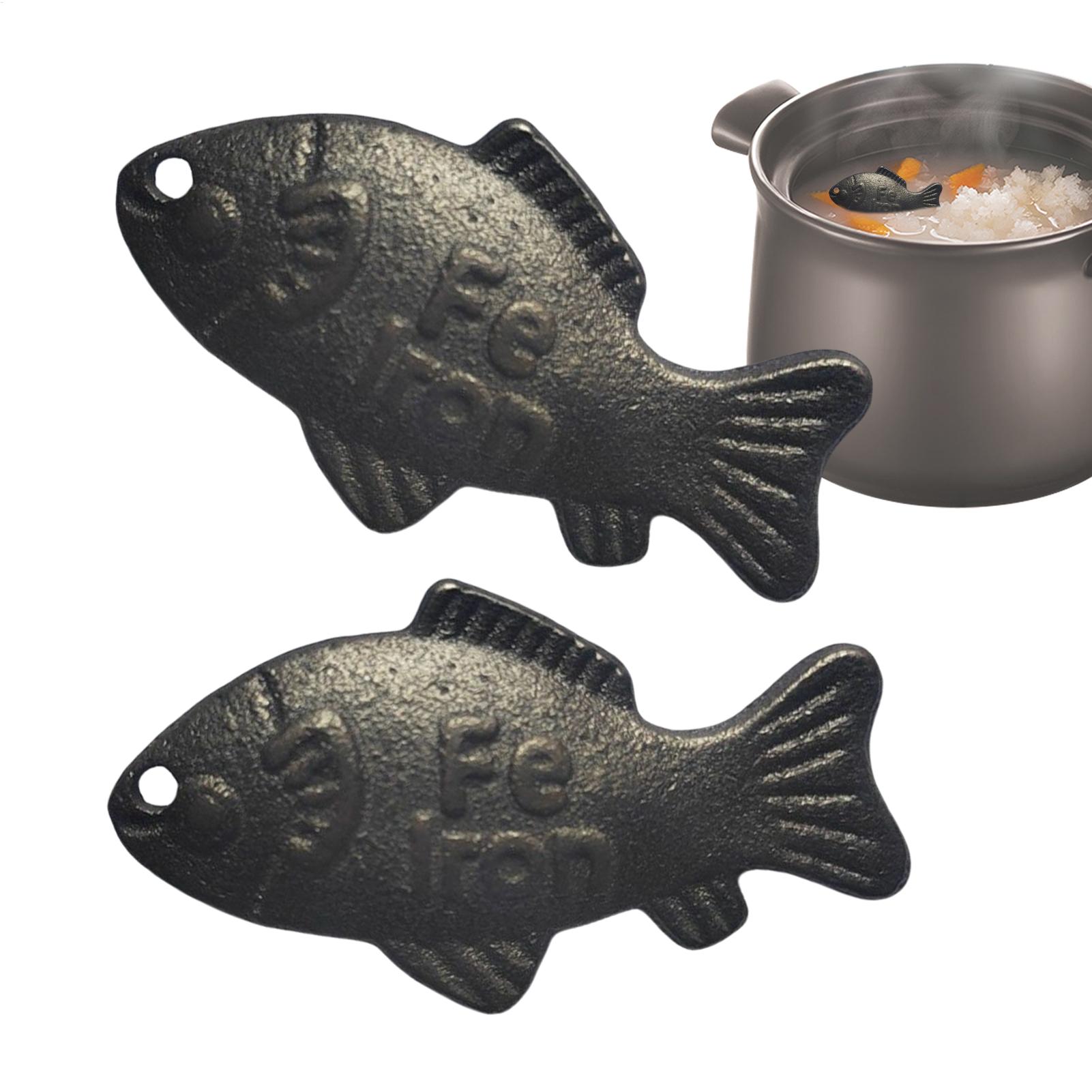 Women Kitchen Accessories - 2 Pieces Iron Fish Natural Source