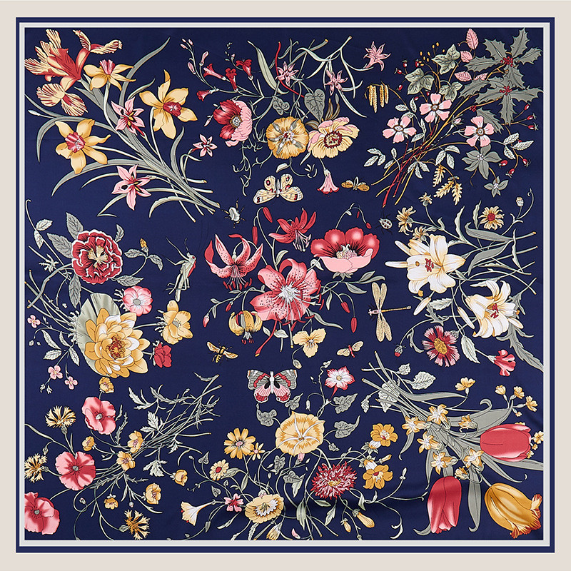 POBING Twill Silk Scarf Women  - đánh giá và giá Silk Scarf Square