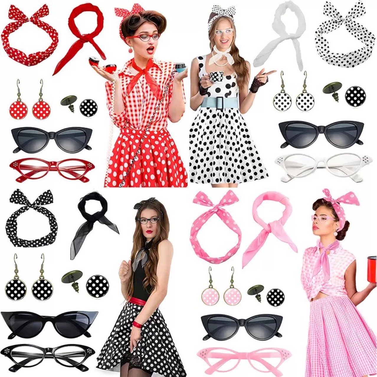 1950s Retro Party Cosplay Dres - đánh giá và giá Women'S Accessories In The 1950S