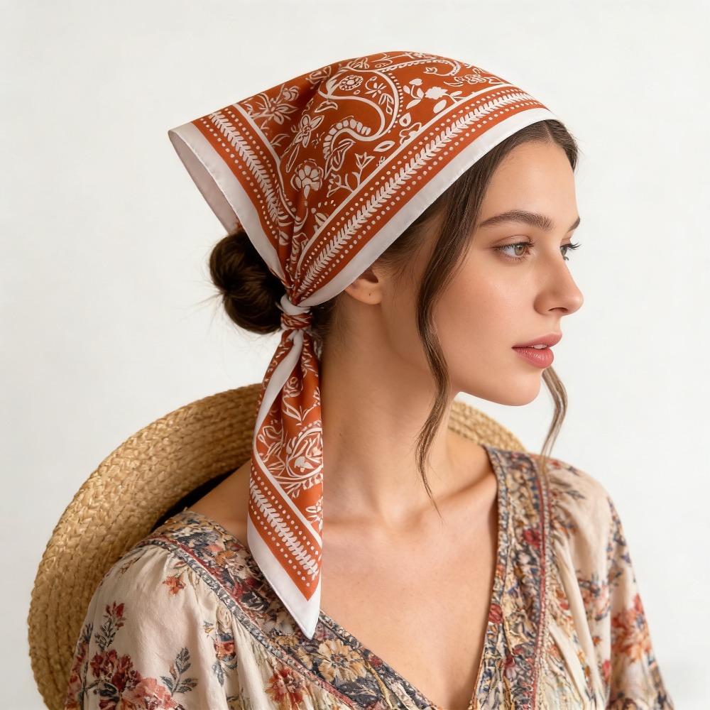 1Pc cashew print fashion silk  - đánh giá và giá Silk Scarf Square