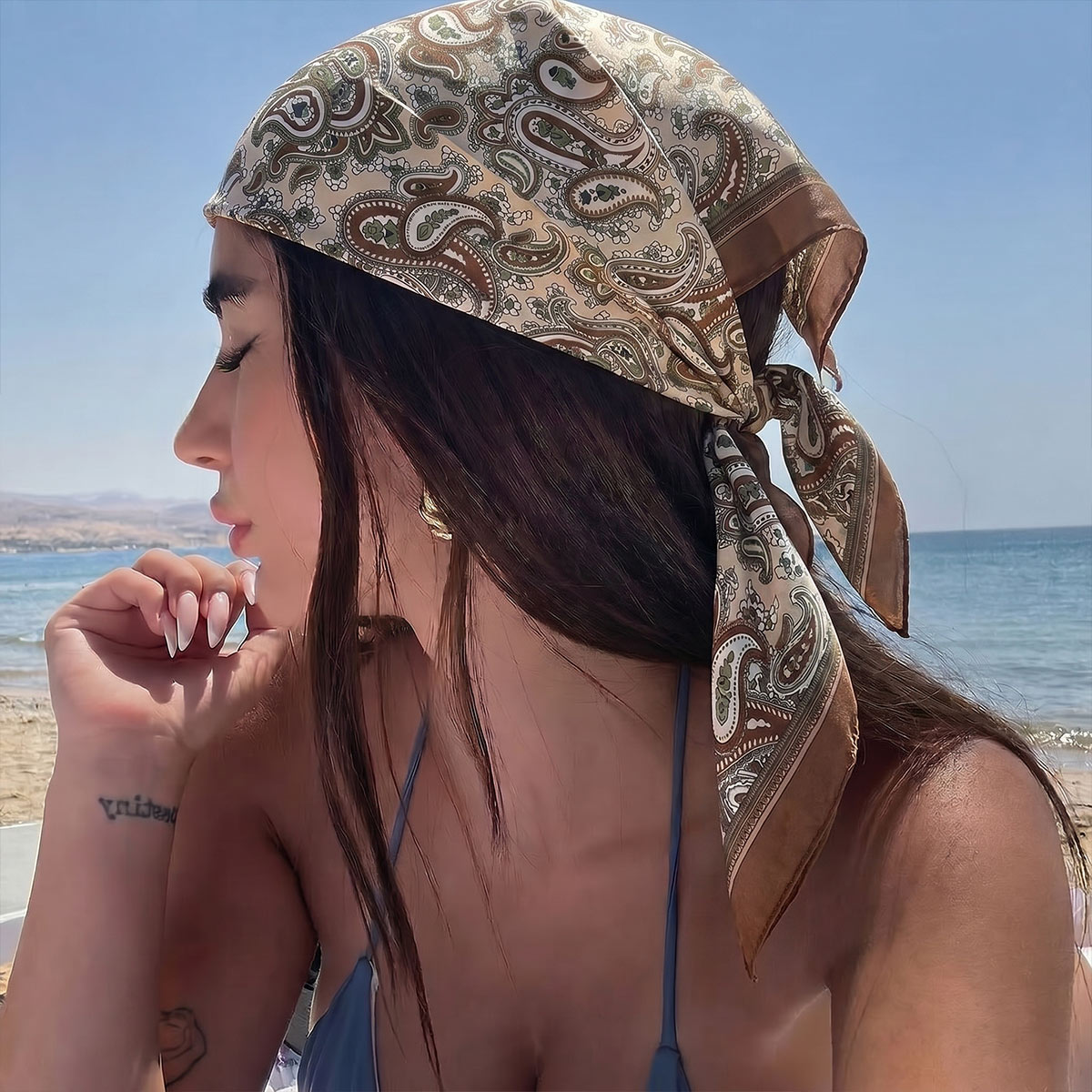 New Design Fashion Square Silk - đánh giá và giá Silk Scarf Square