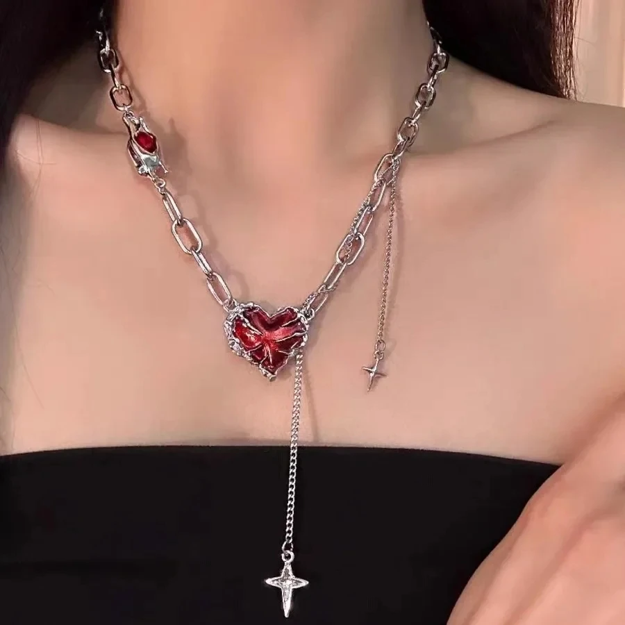 Red Lava Heart Star Cross Pend - đánh giá và giá Women'S Emo Accessories
