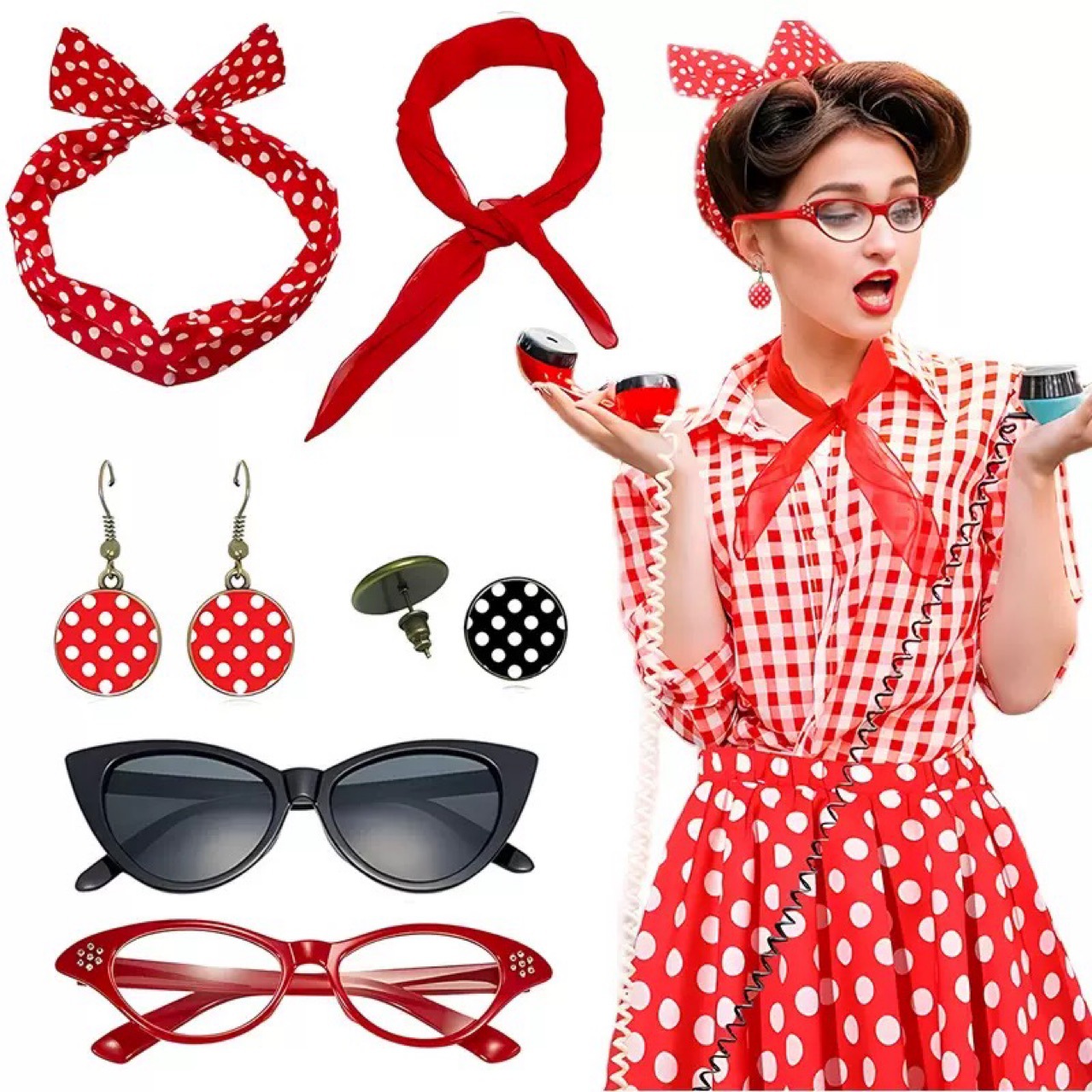 1950s Retro Hippie Party Women - đánh giá và giá Women'S Accessories In The 1950S